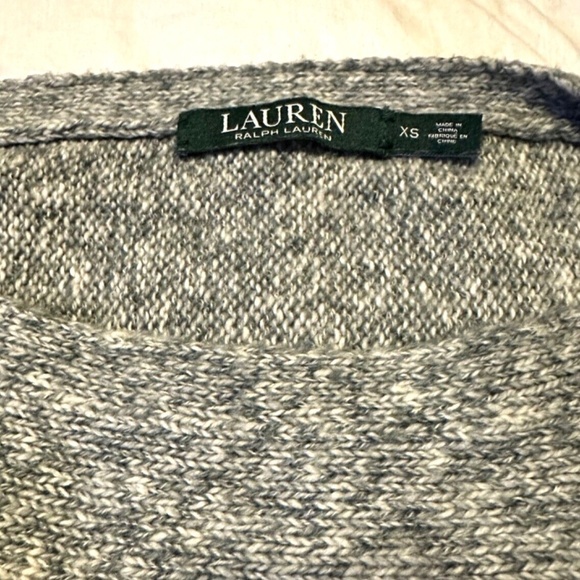 Lauren Ralph Lauren Long Sleeve Boat Neck Knit Sweater; Heather Charcoal; XS - Picture 3 of 3